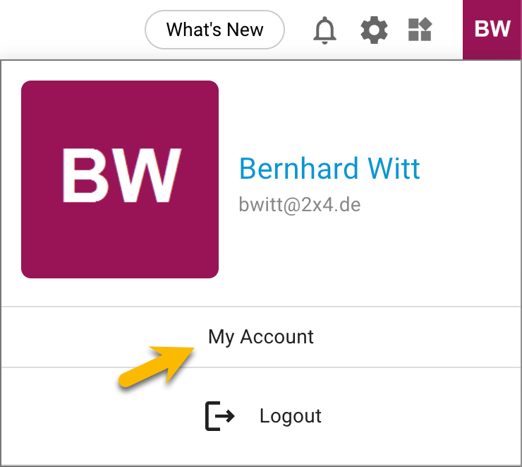 Auf „My Account“ klicken